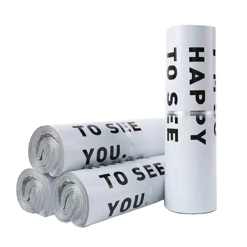 THANKS Design Poly Mailer Packaging Bag Self Seal Thicken Clothing Envelope Mailing Post Pouch White Color Logistics Parcel Bag