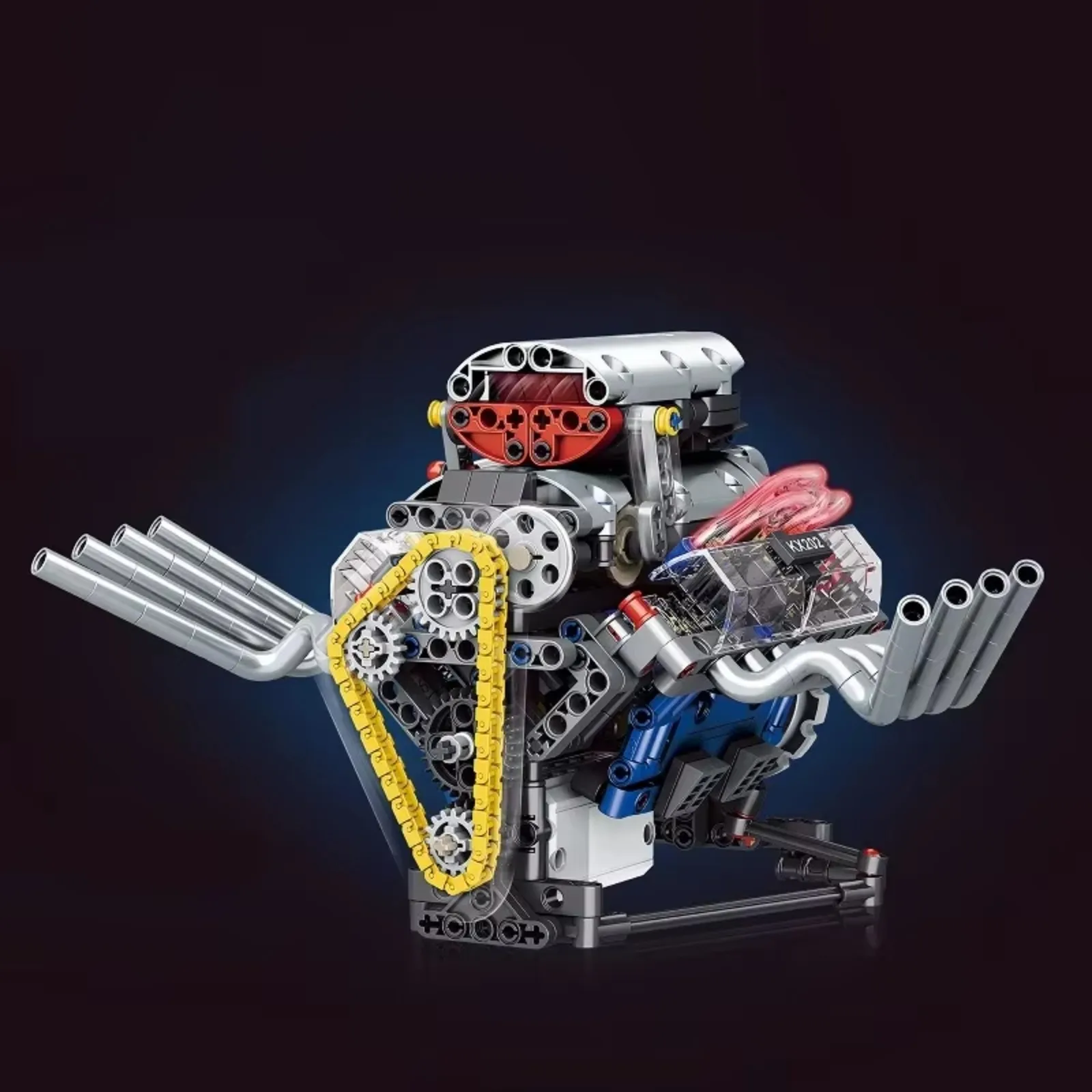 K96202 V8エンジンRCカービルディングブロックモデルMOCスーパースポーツ組み立て玩具 男の子向けギフト