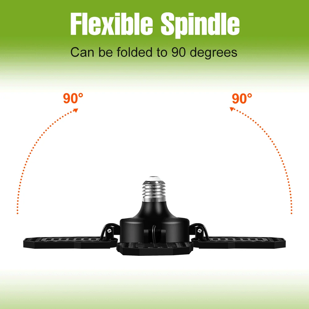 E27 220V LED Garage Light Bulb Fan Blade Foldable Deformable Ceiling Lamp 110V Home Workshop Lighting 40W 60W 80W 100W 150W 200W