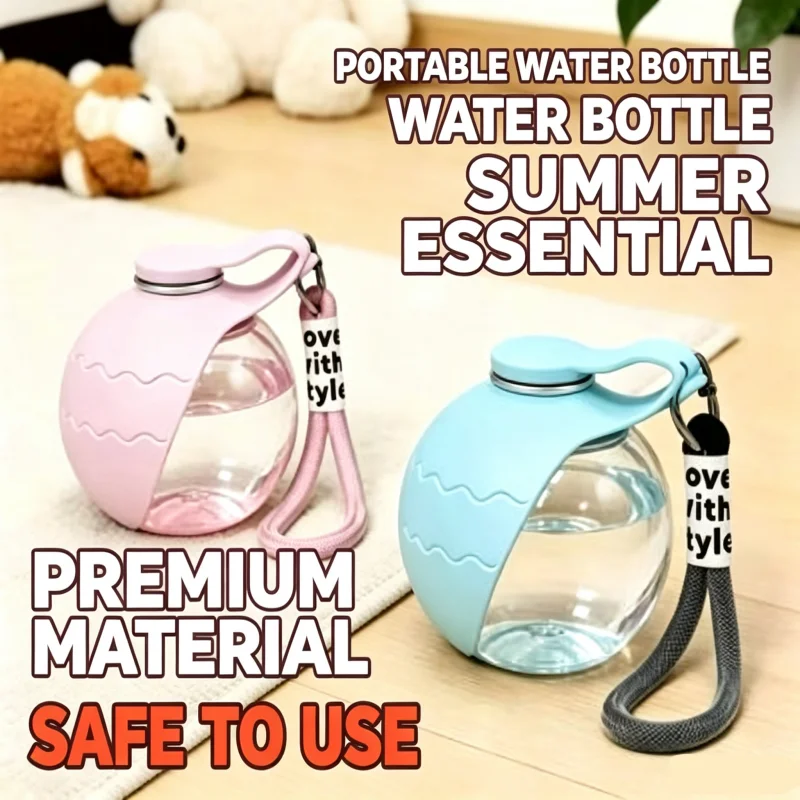 Leak‑Proof Pet Water Bottle With Collapsible Silicone Bowl Portable Travel Drinking Cup For Dogs Cats Walking Camping Outdoor
