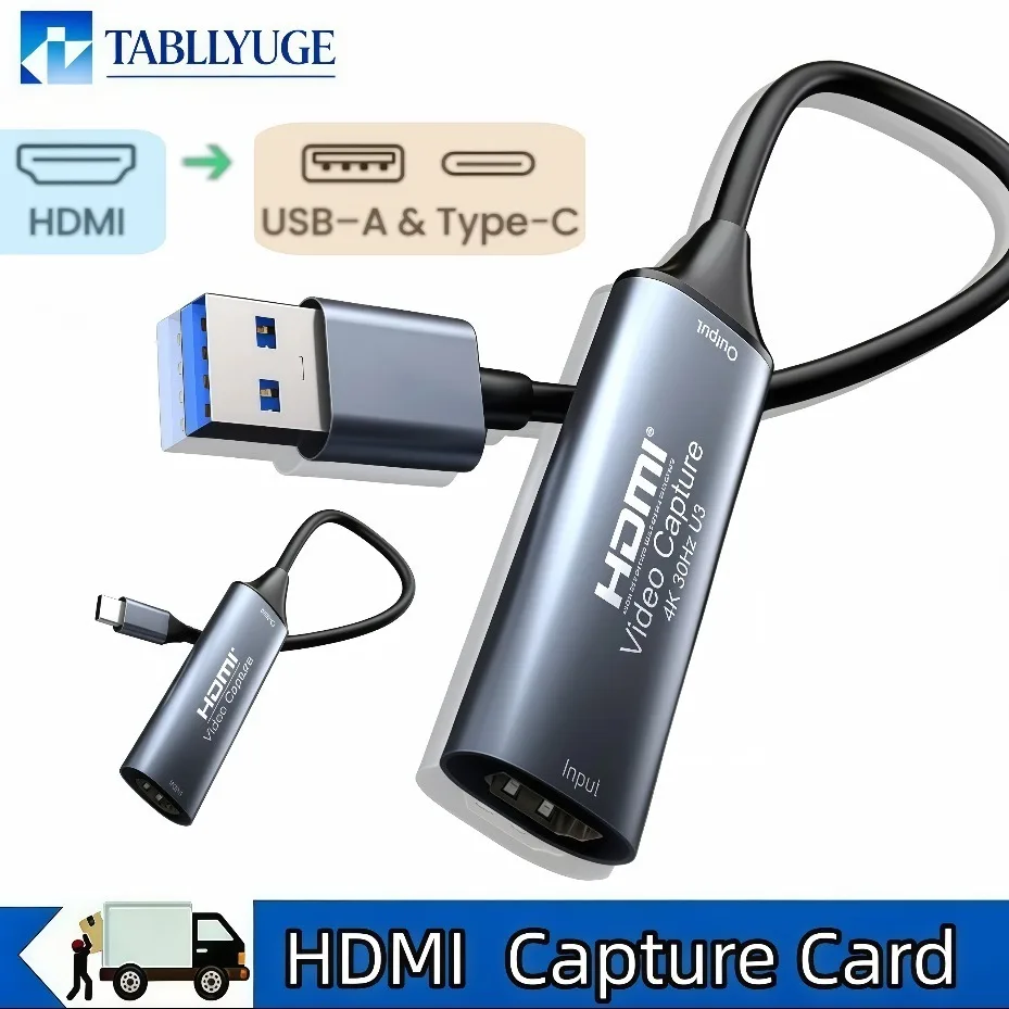 USB-C 2.0/3.0 HDMI video capture card supports 4K1080 HDMI to Type-C video capture suitable for PC Android and Windows systems