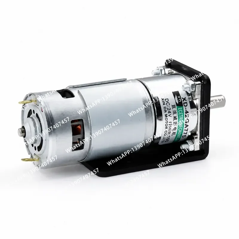 DC 12V/24V 775 geared motor 25W high power and high torque motor slow speed CW/CCW 10-600RPM adjustable with bracket