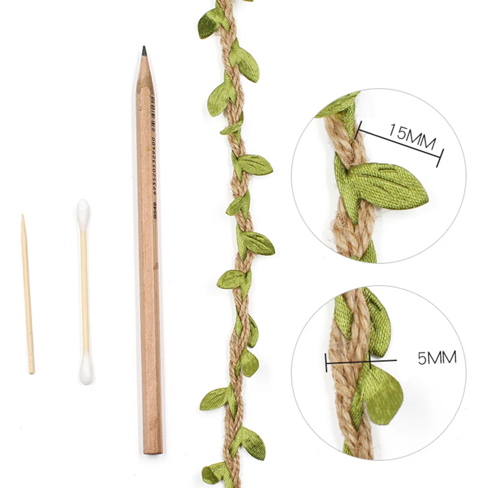 

10 M Simulated Green Leaf Rattan Wedding Decor Weaving Rope Party Decoration to Weave Packaging