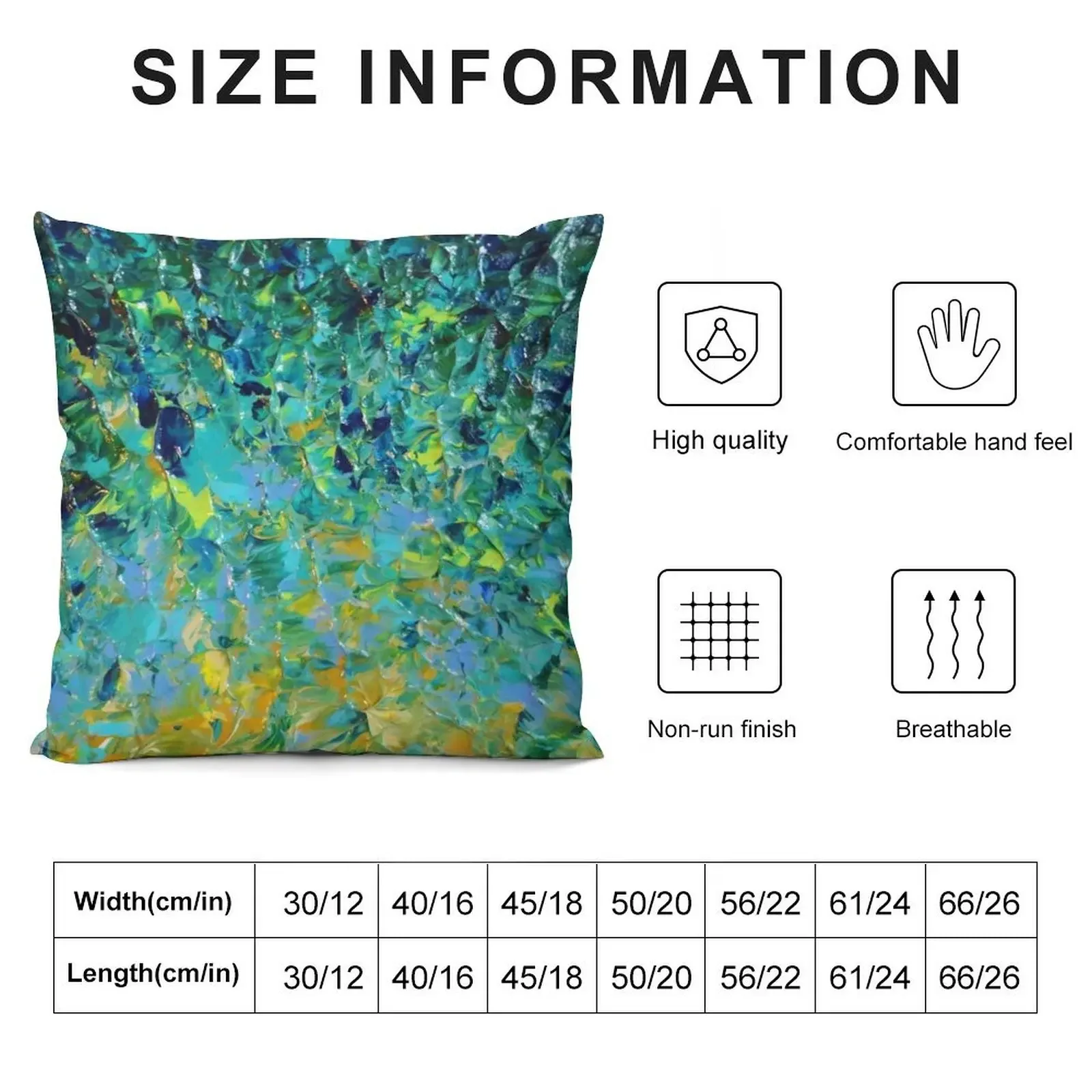 BEAUTY BENEATH THE SURFACE - Stunning Lake Ocean River Water Nature Green Blue Teal Yellow Aqua Abstract Throw Pillow