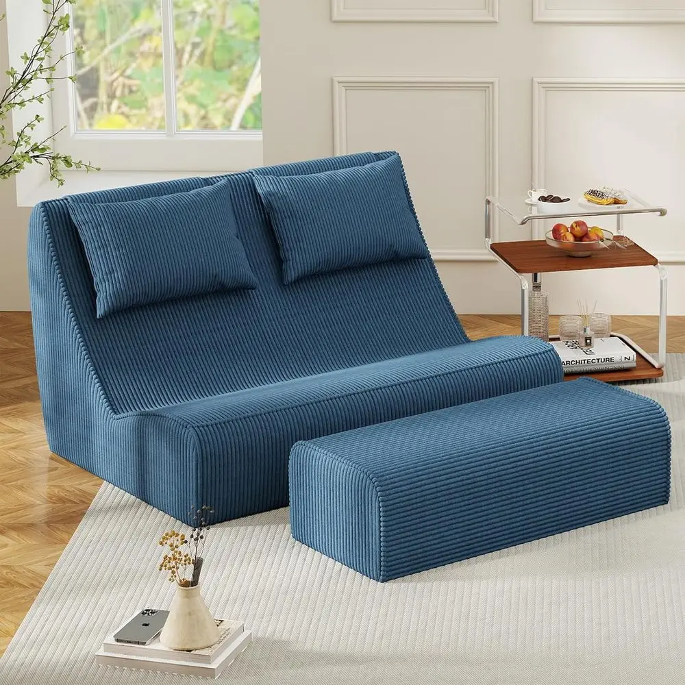 

Giant Bean Bag Chair or Adults - Indoor Chaise Lounge with Pillows & Ottomans, Upholstered Loveseat loor Soa Chair or Reading, G
