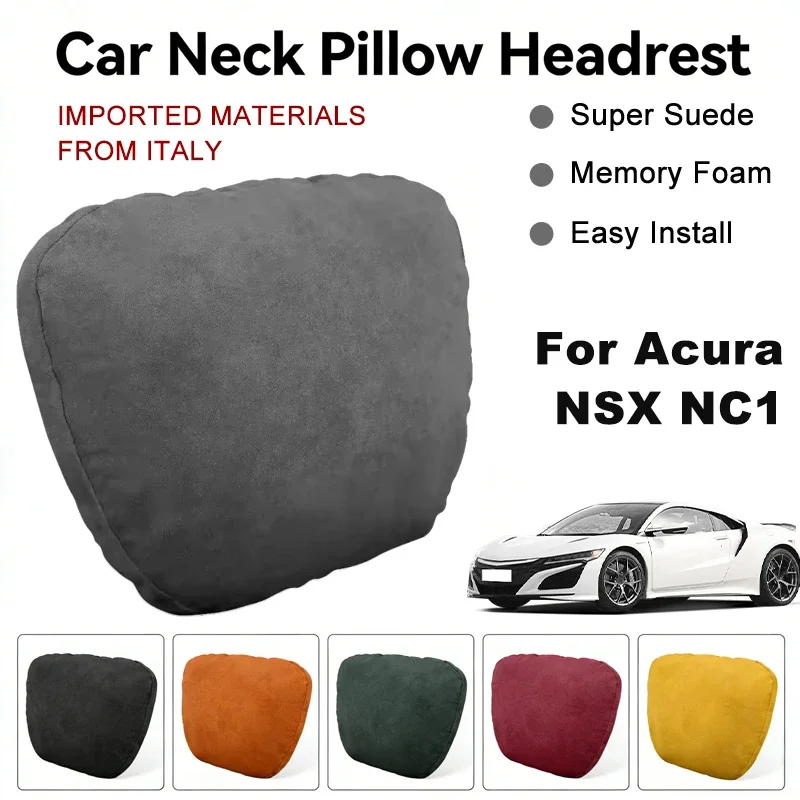 

Italy Suede Car Neck Rest Pillow For Acura NSX NC1 Seat Head Neck Support Cushion Auto Interior Accessories