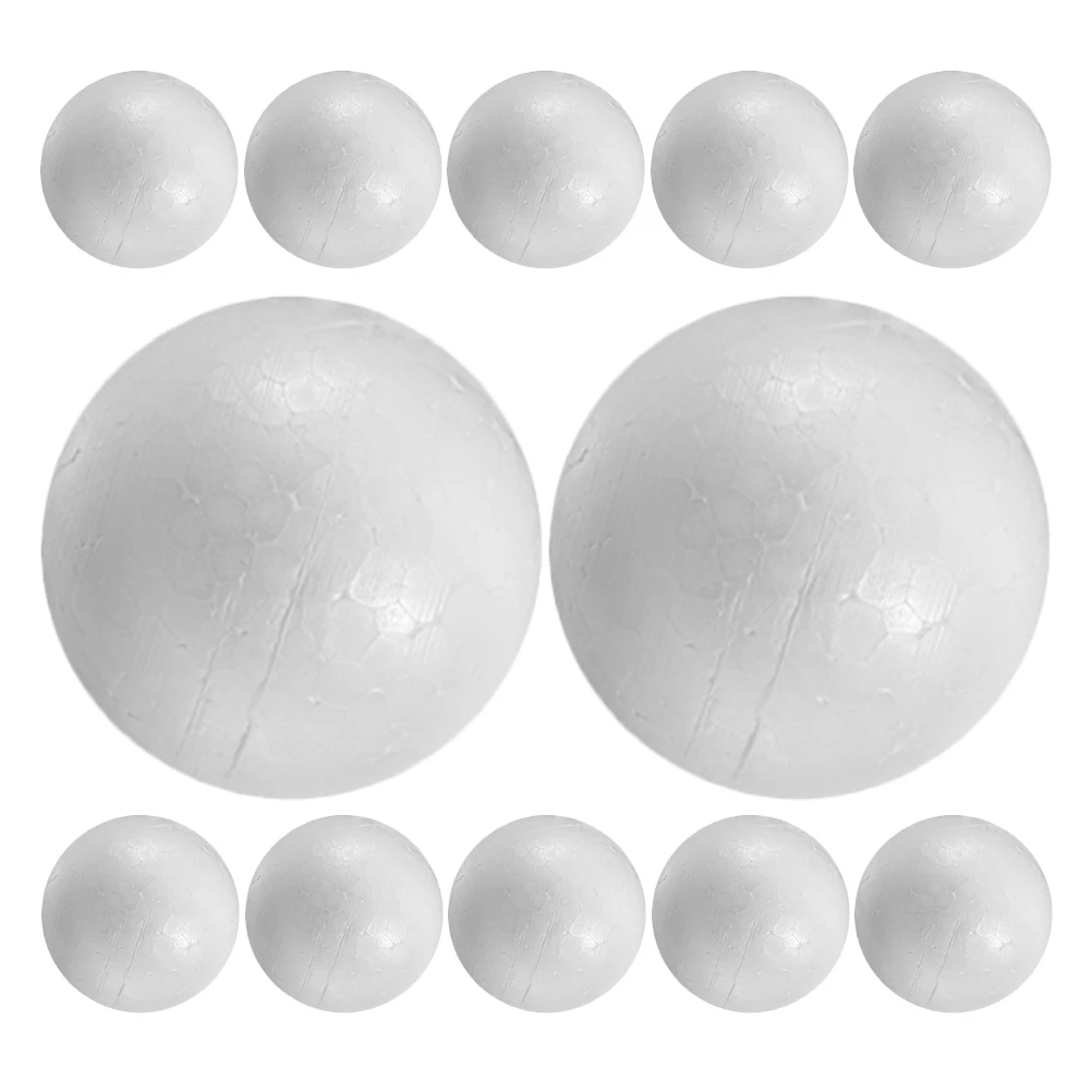 

12 pcs Round Foam Ball 7cm White Solid Circle Kindergarten Craft Decor Blank Balls for DIY Wedding School Floral Modeling