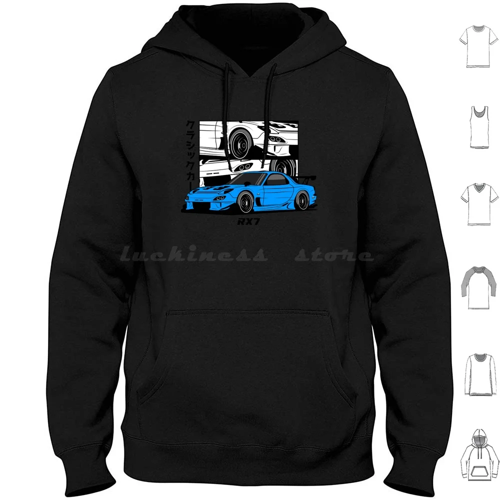 Blue Rx 7 Comic Hoodies Long Sleeve Heavy Metal More Cowbell Will Ferrell Saturday Night Live Tv Show Fan Art Top