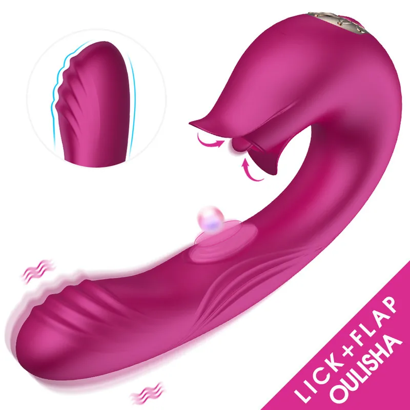 

HSBEAU Clitoral Licking G-Spot Vibrator 3 in 1 Clit Tongue Dildo Vaginal Vibrating Stimulator with 7 Modes Sex Toys for Women