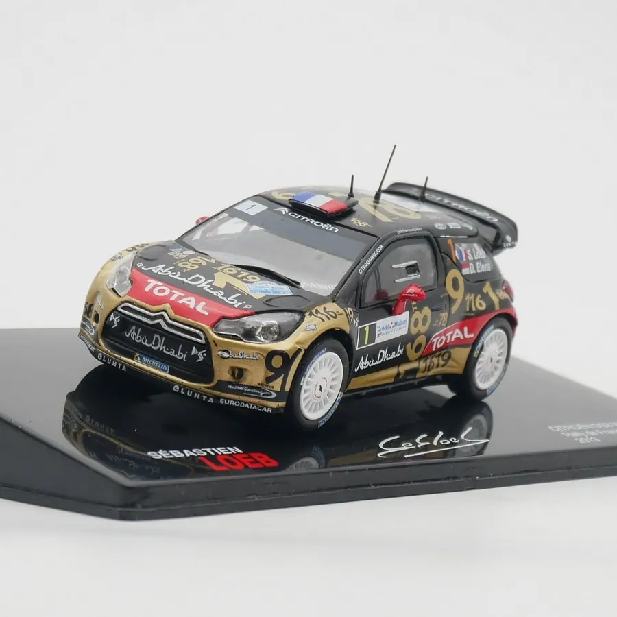 

Модель автомобиля из литого металла IXO в масштабе 1:43: Citroen DS3 WRC 2013 Loeb Rally Car