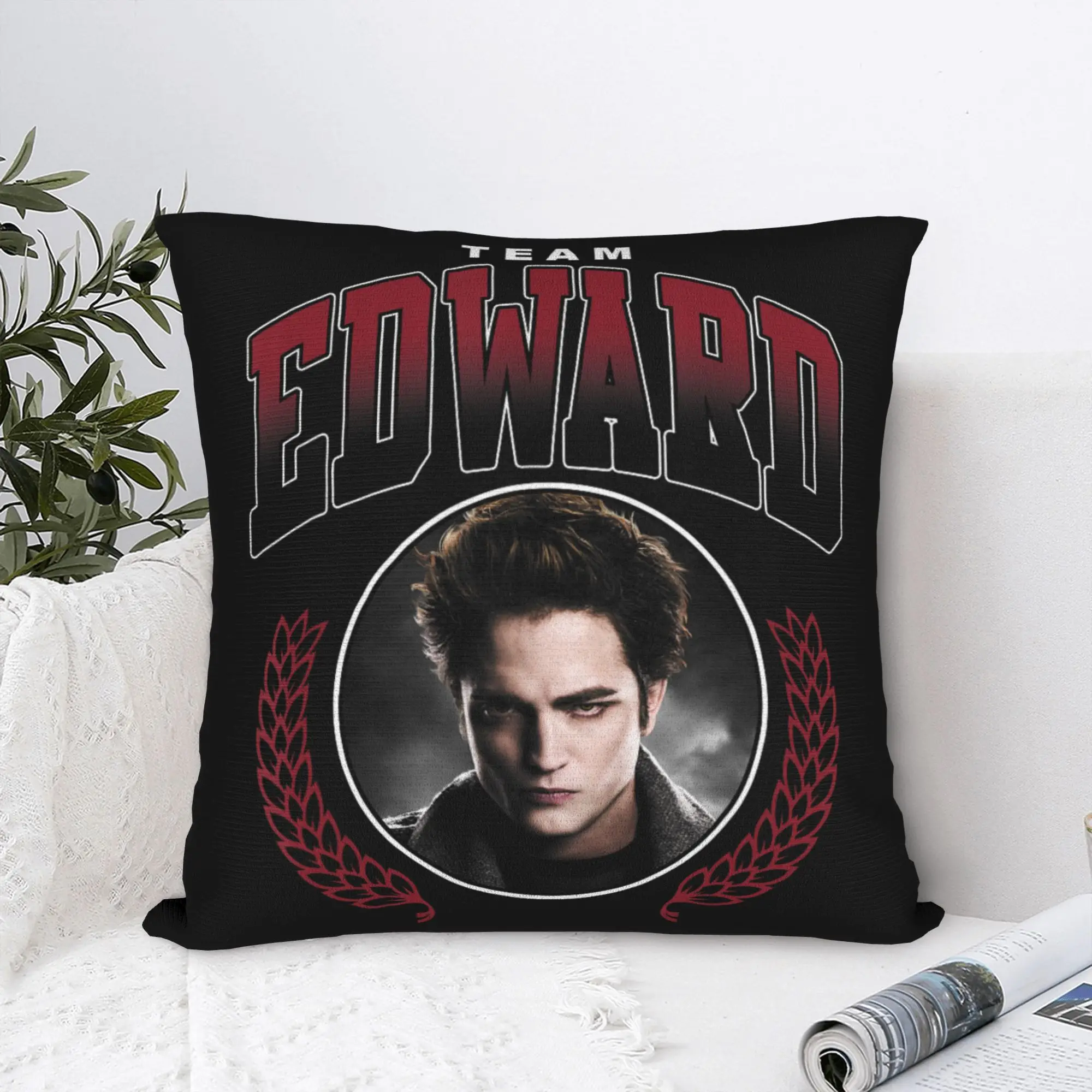 Twilights Vampire Edward Cullen Pillowcase Printing Polyester Cushion Cover Portrait Movie Throw Pillow Case Cover Home Square