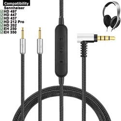 OFC Aux 3.5mm Replacement Nylon Braided Cable Extension Cord For Sennheiser HD 447 437 212 Pro 202 EH 250 350 Headphones