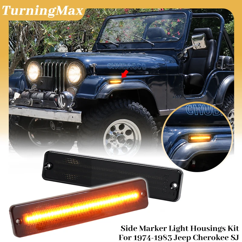 Car Front / Rear Side Marker LED Lights For Jeep Cherokee SJ,Grand Wagoneer,J10 J20 Pickup,CJ5 CJ6 CJ7,Scrambler CJ8