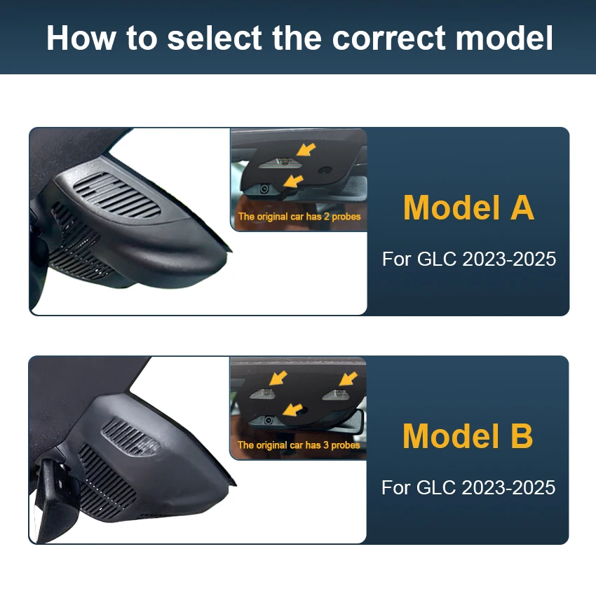 Plug and Play Car DVR Wifi Dash Cam Dual Lens Video Recorder Wall for Mercedes Benz GLC X254 (2nd Gen) 2023 2024 2025, 4K Dashca