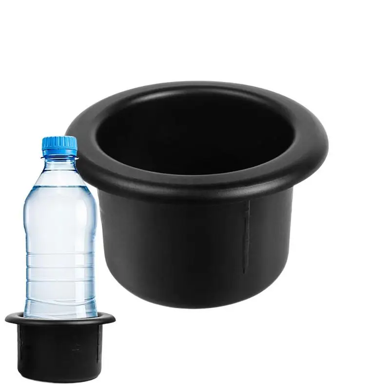 1PC Plastic Black Cup Water Drink Holder Recessed Ashtray Mount Stand Universal Accessories For RV Car Marine Boat Trailer