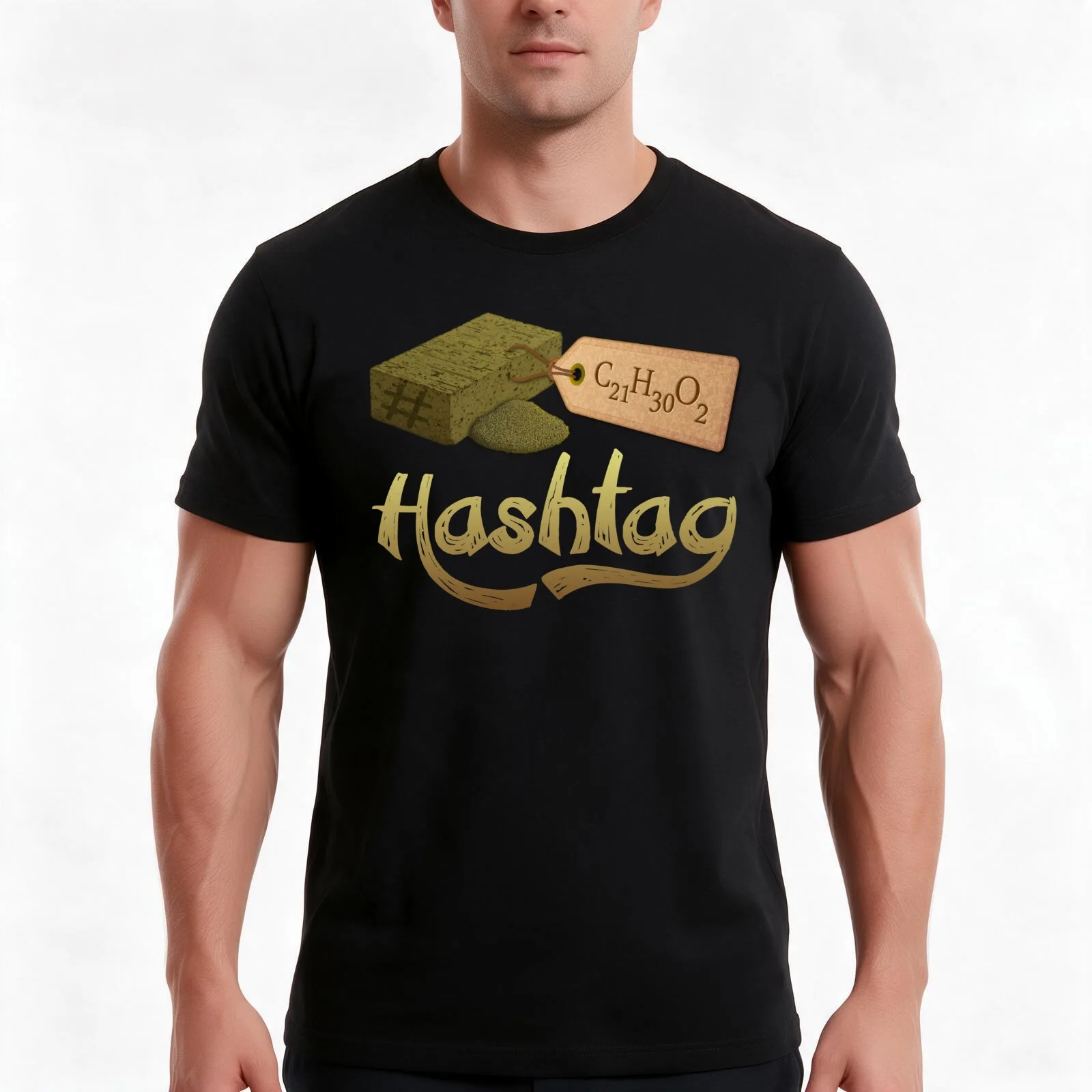 Hashtag C12H30O2 high trending T-Shirt, Summer Casual Cotton Tee, Oversized Streetwear Tops, Vintage Graphic Print, 100% Cotton