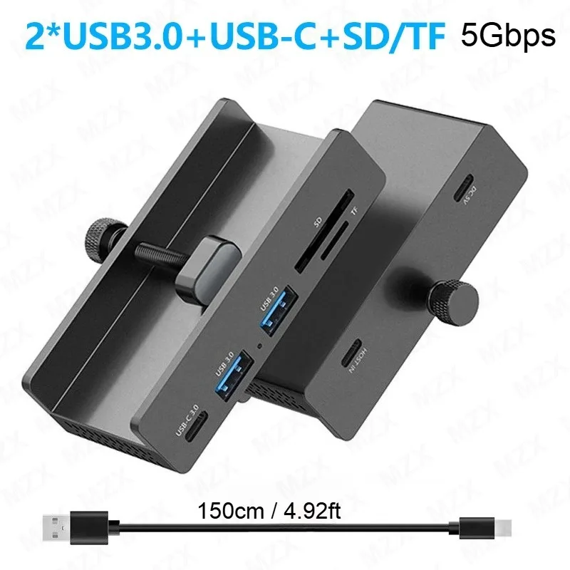 MZX Clip Aluminium USB HUB 3.0 Dockingstation 3.0 Multi-Hub Splitter Adapter A C Verlängerung Konzentrator Desktop PC USB Hub Dock