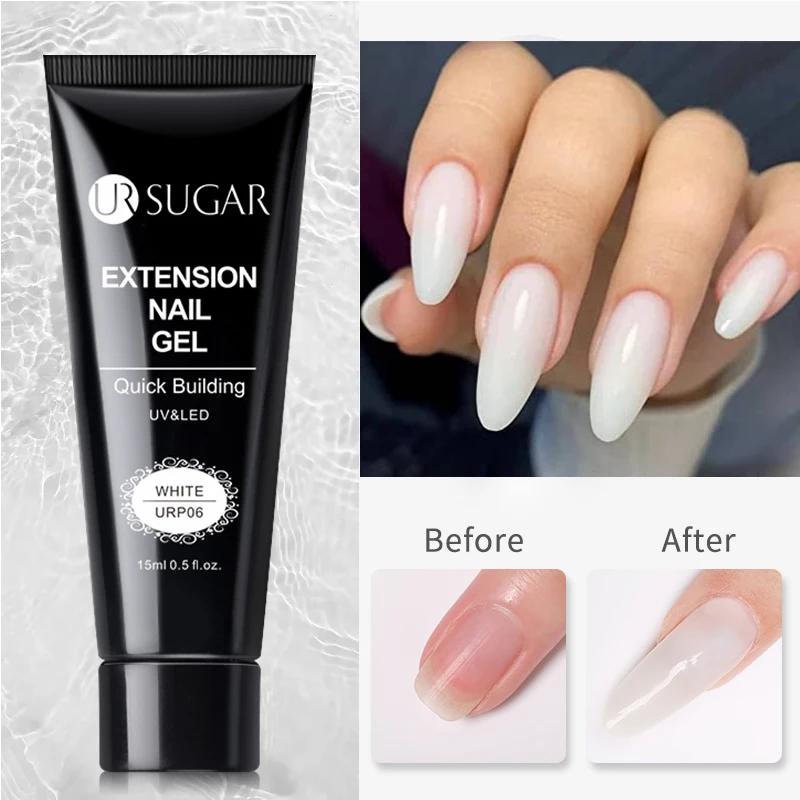 UR SUGAR 15ml Acrylic Quick Building Extension Gel Nail Gel Clear Nude Prolong Manicure UV LED Polymer Nail Gel Manicure