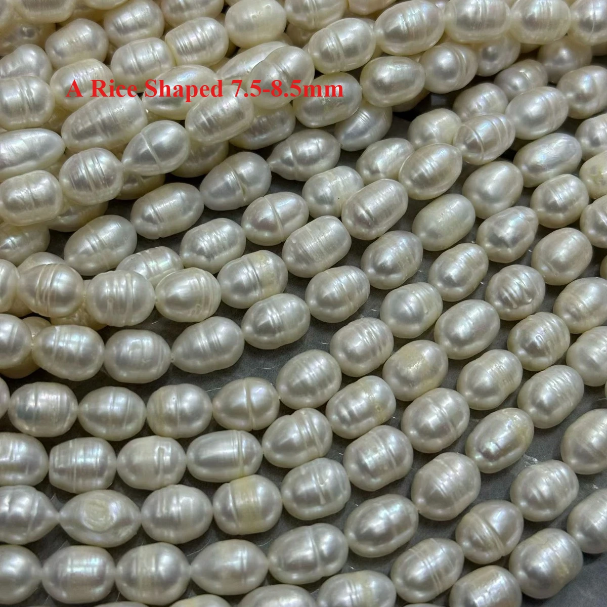 

A Rice Pearl Natural Freshwater Striped Pearl 7.5-8.5mm For Jewelry Making DIY Necklace Earrings Bracelet Accessory