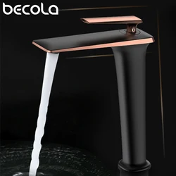 Basin Faucets Black Brass Faucet Hot and Cold Bathroom Sink Faucet Deck Mounted Toilet White/Gold Color Mixer Water Tap