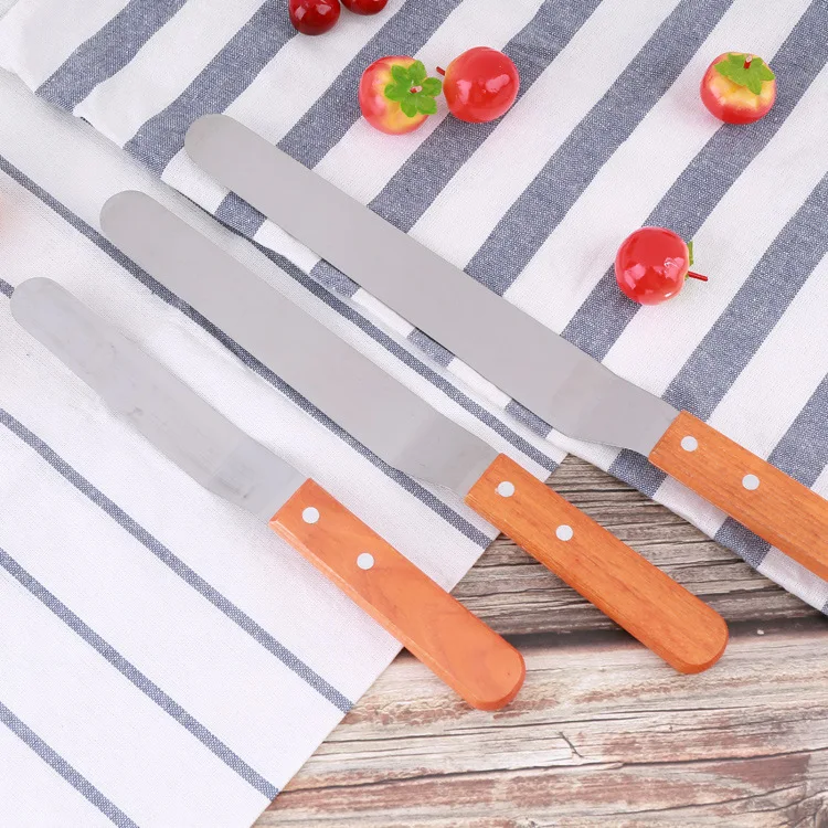 1pc 6/8/10/12 Inch Stainless Steel Cake Spatula Butter Cream Icing Frosting Knife Smoother Kitchen Pastry Cake Decoration Tools