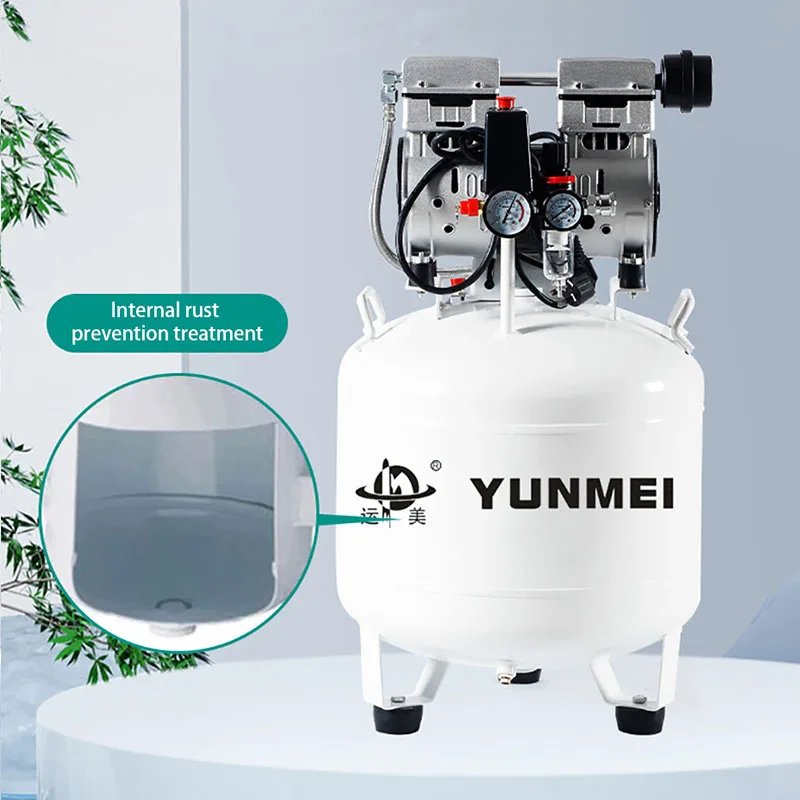 น้ํามันฟรีแบบพกพาเครื่องอัดอากาศขนาดเล็กเงียบ MINI AIR PUMP 25/30L อ่างเก็บน้ําสําหรับยางรถพองและรถภาพวาดเครื่องมือ