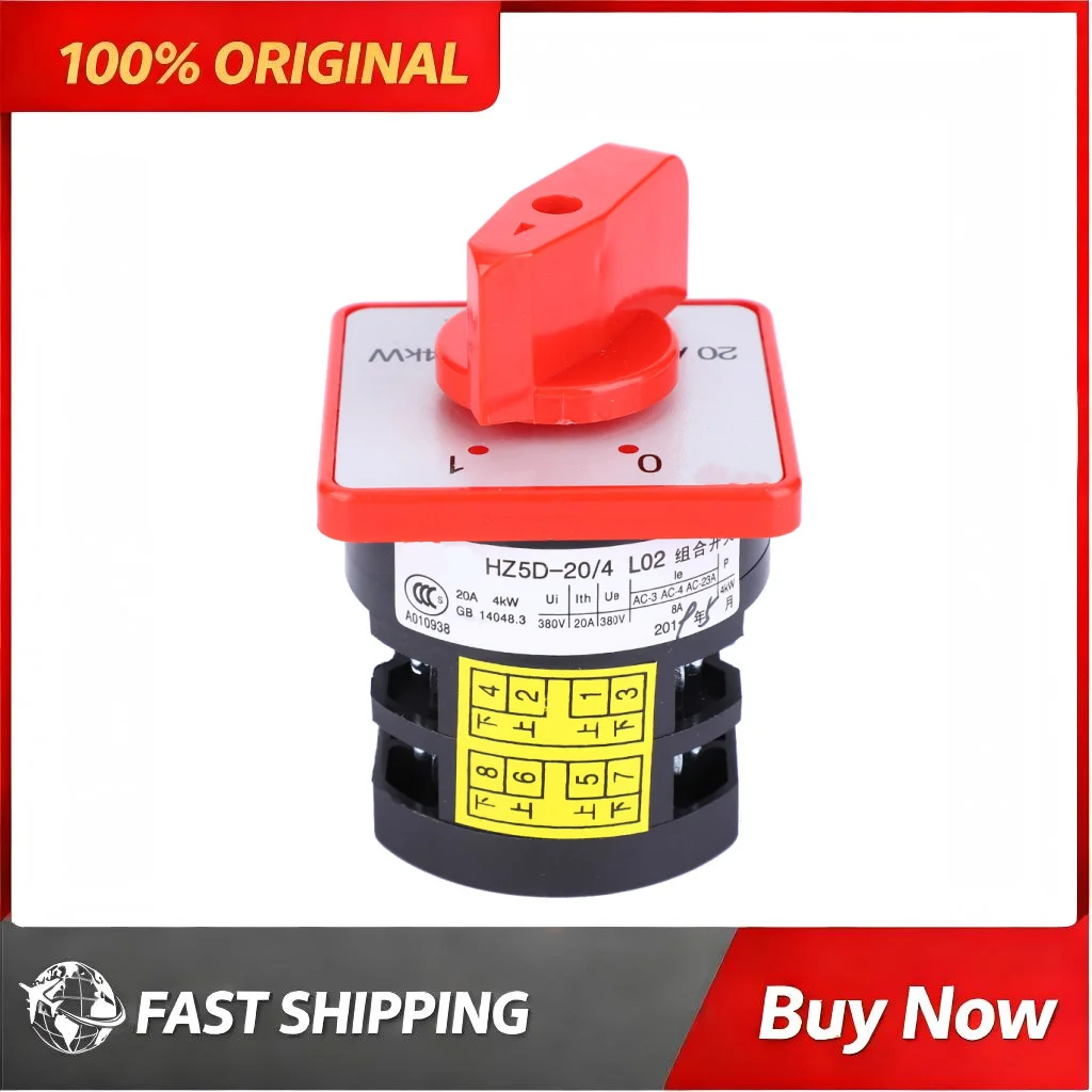 20A 4KW Universal Changeover Switch Reliable Contact Safe Machine Tool Electrical Cabinet Industrial Control Circuit Conversion
