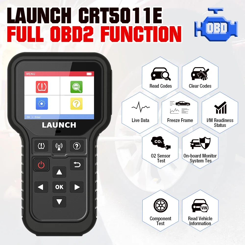 LAUNCH CRT5011E Tire Pressure Monitor System Activation Diagnostic Tool Read Write TPMS Sensor ID Pk X431 Tsgun Detector