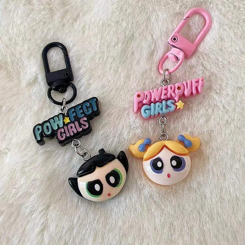 The Powerpuff Girls Kawaii ins style high-looking cartoon pendant cute anime trend keychain accessories surprise gift wholesale