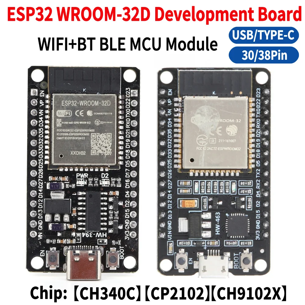 ESP32 WROOM-32 Development Board WiFi+Bluetooth-compatible Ultra-Low Power Consumption Development Board Module for Smart Home