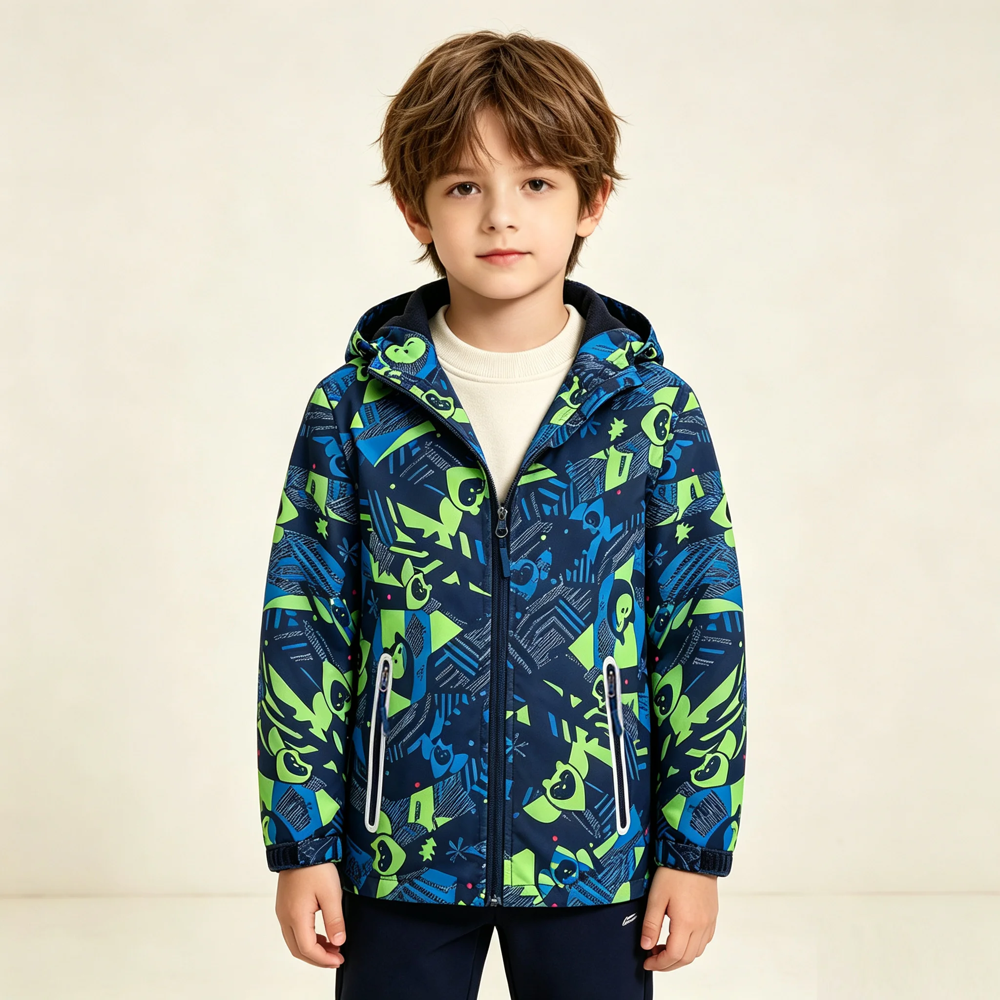 Boys' Autumn and Winter Warm Jacket, Windproof and Waterproof Boys' Jacket Fashionable