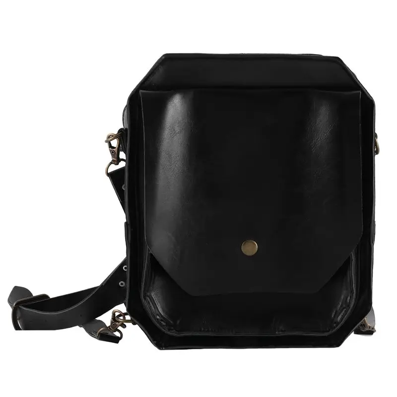NEW-Medieval Waist Ring Belt Pouch Steampunk Leather Fanny Bag For Women Men Viking Knight Cosplay Costume, Black