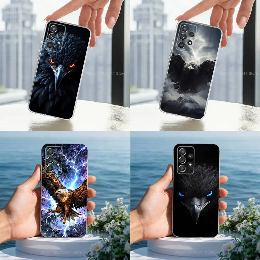 

Cool Cartoon Eagle Phone Case For Samsung A30,71,51,S9,10,20,Ultra,FE,Lite, S22,23,21,PIus,Transparent, Silicone Case