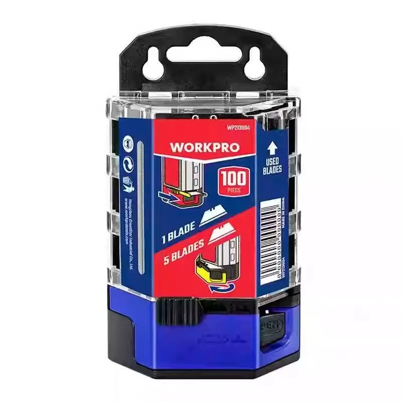 WORKPRO Replacement Blades 100 Pieces WP213004/100PC SK5 Practical Blades with Push Box