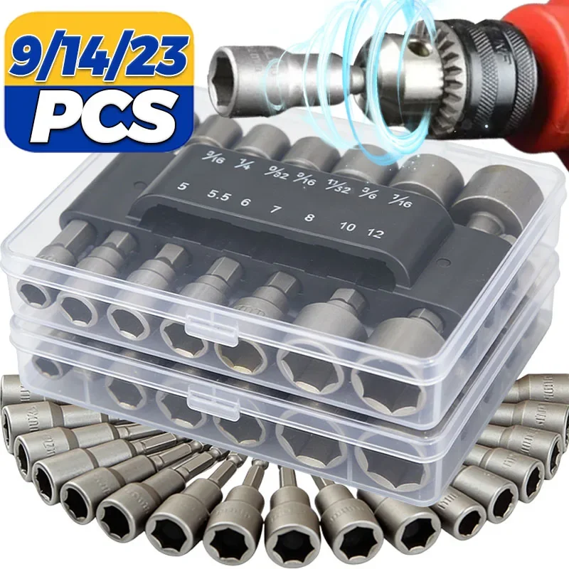 

Hexagonal Nut Driver Drill Bit Powerful Socket Sleeve Set Screwdriver Wrench Drill Bit Adapter Electric Impact Bolt Handle Tools