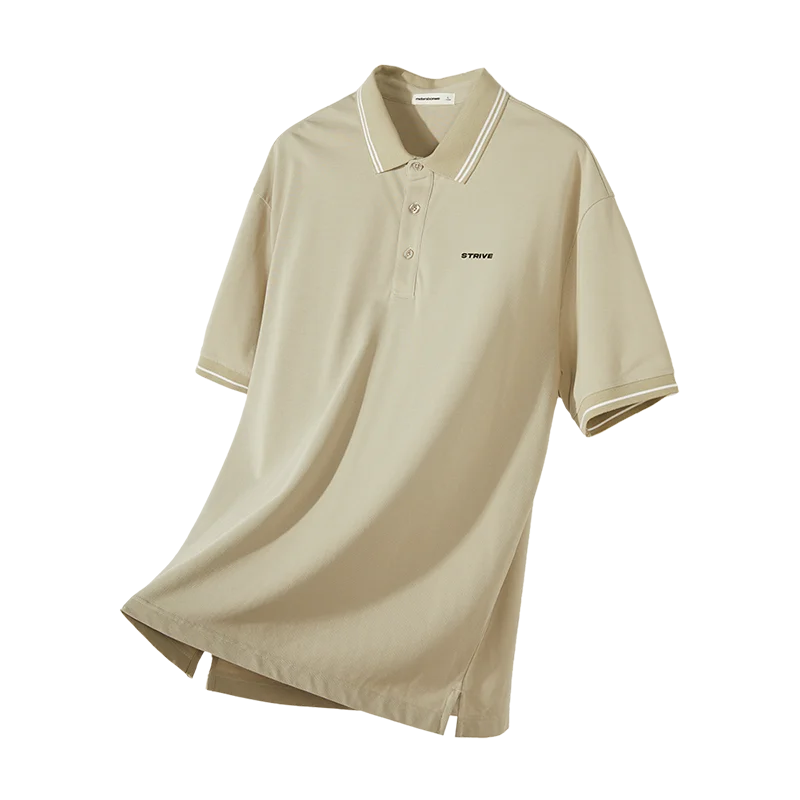 Metersbonwe Lapel Short-sleeved T-shirt for men, Pure Color Knit Casual New design Polo Tops, summer image 3