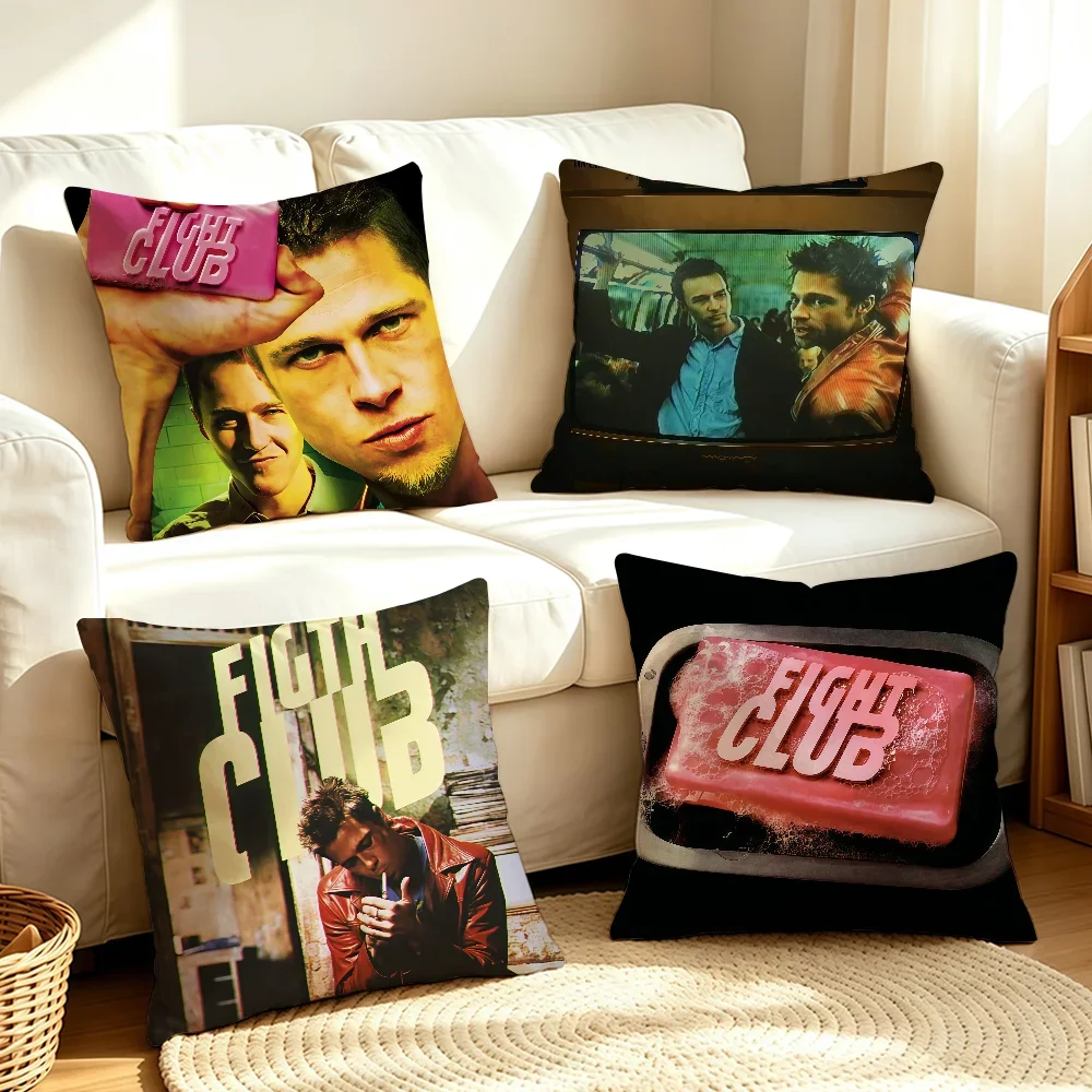 Classic Movie Fight Club cushion cover Soft Smooth Pillow Case Hidden Zipper Washable Decorative Couch Office Gift