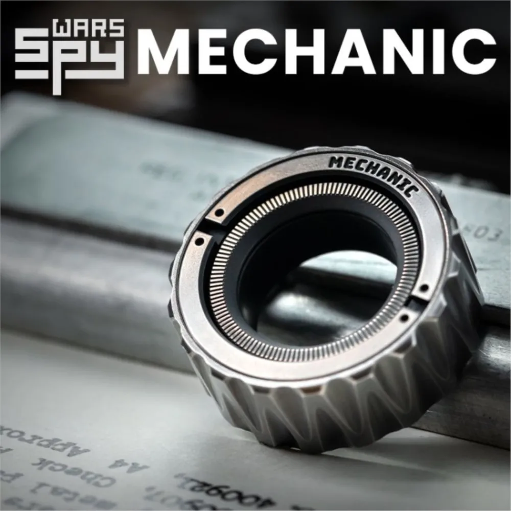 

LAUTIE Mechanic Ring Paragraph Fidget Spinner Fingertip Gyro Ratchet Magnetic Metal Adult Anti Stress Toy Office Desk EDC