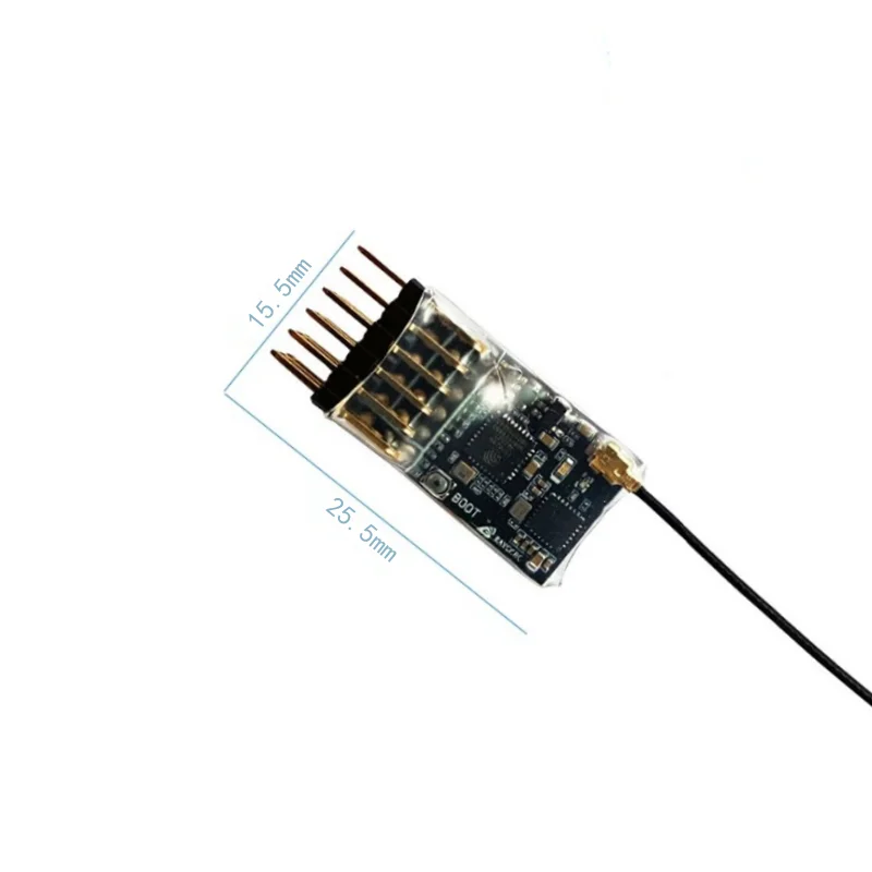 ELRS 2,4 Ghz 5CH PWM-ontvanger met 2,0 dBi 2,4 G koperen pijpantenne Ondersteuning ELRS 3.0 PWM / CRSF-protocol voor RC-model FPV vaste vleugel