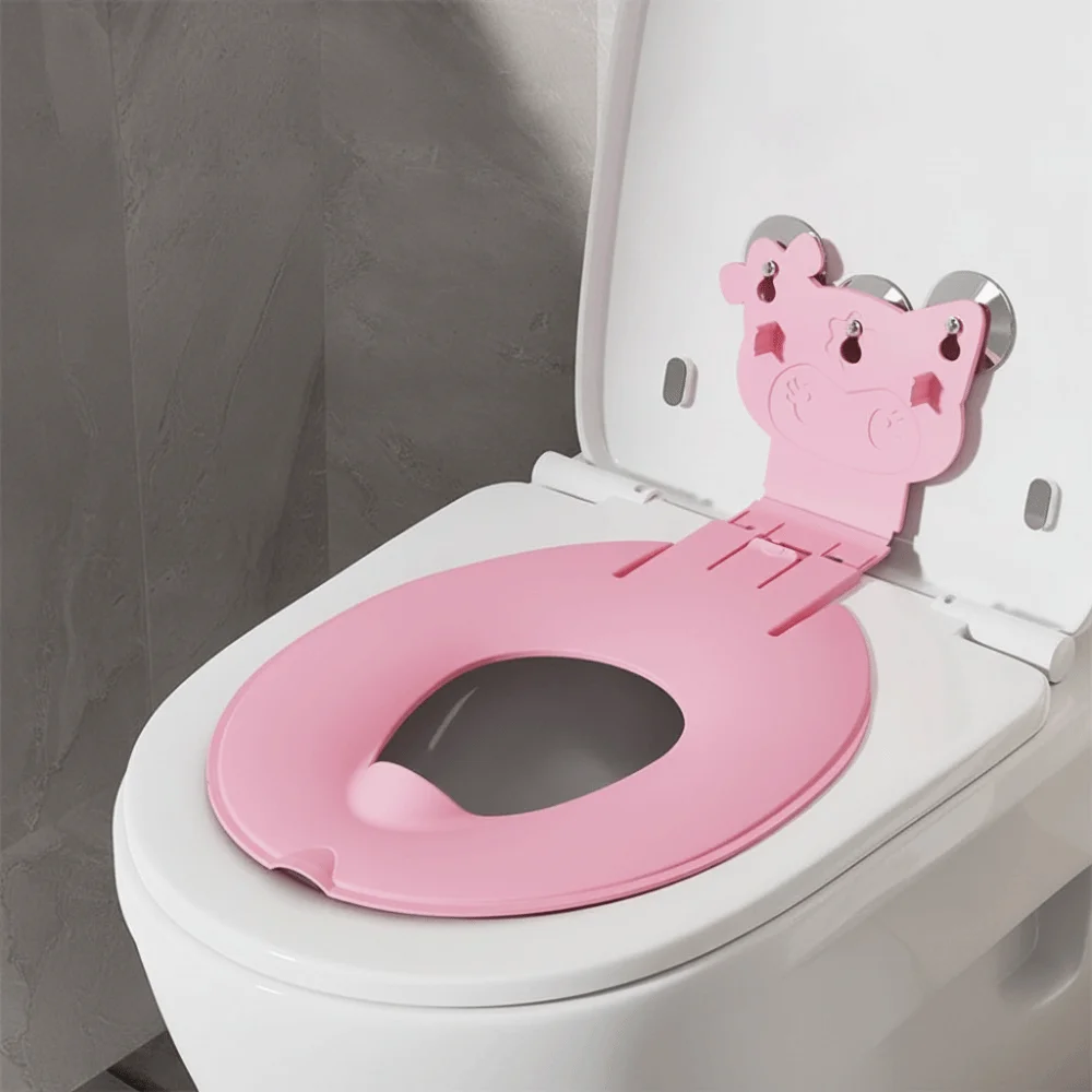 Foldable Toddlers Potty Training Seat Suction Cup Fixation Splash Proof Folding Potty Seat Adjustable Fit Nonslip
