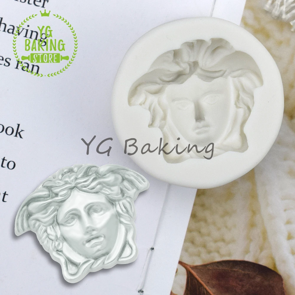 New 3 Size Goddess Head Fondant Silicone Mold DIY Candy Chocolate Cake Decoration Mould Handmade Clay Soap Resin Baking Tools