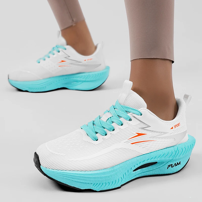 Marathon Men Sports Running Shoes Women's Athletic Lightweight Comfortable Nonskid Carbon Board Air Cushion Breathable Sneakers