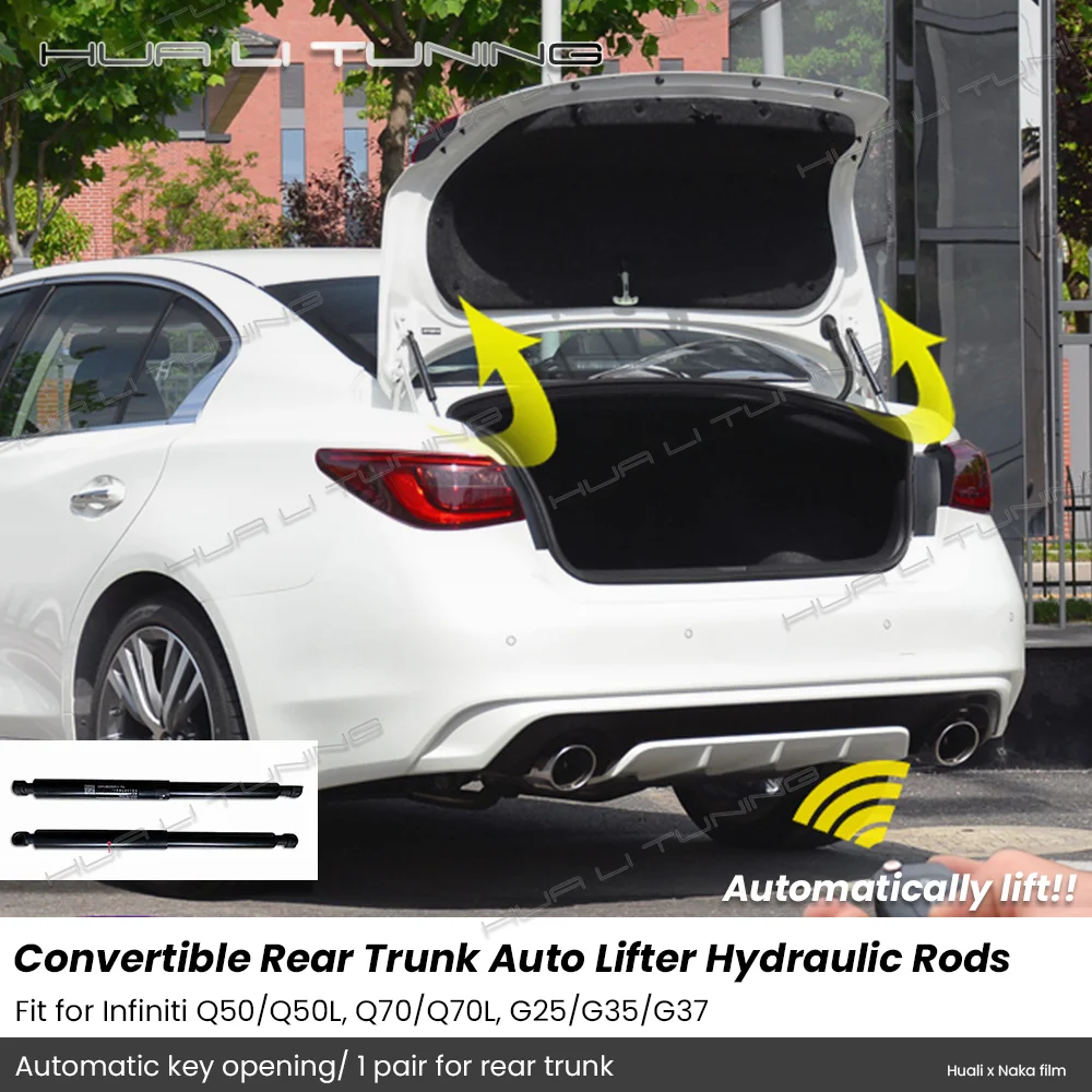 Dla Infiniti Q50/Q50L, Q70/Q70L, G25/G35/G37 konwersja tylny klucz bagażnika automatyczne podnoszenie pręty hydrauliczne obsługa dźwigni akcesoria samochodowe