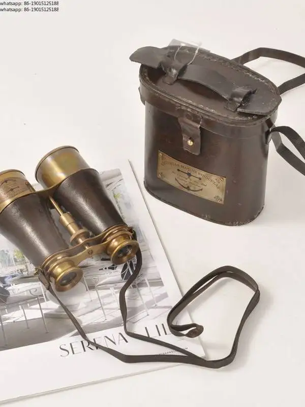 India imported retro brass Western antiques collection binoculars handheld telescope props ornament