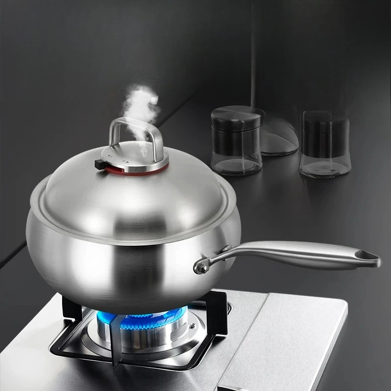 

LMM stainless steel household uncoated non-stick pan deepened wok