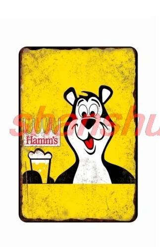 Bear For Hamms Beer Advertising  Metal Tin Sign  8x12 Disrtressed Art Image ASC