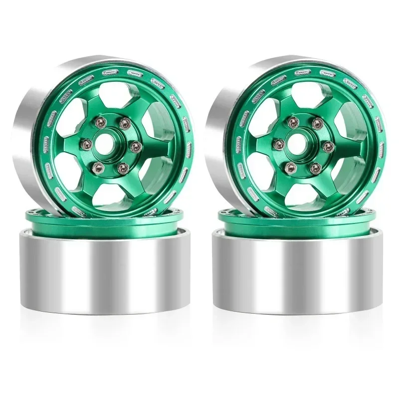 4 Pezzi Cerchi Beadlock RC da 1.9 Pollici per Auto Radiocomandate 1/10, Compatibili con Axial SCX10 Trxs TRX4 RC4WD D90 Redcat Gen