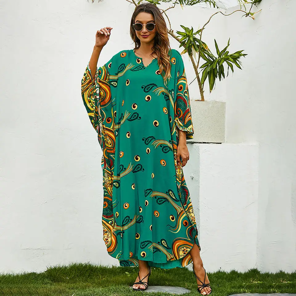 

2022 Hot Sale Floral Print Maxi Long Muslim Dresses For Women