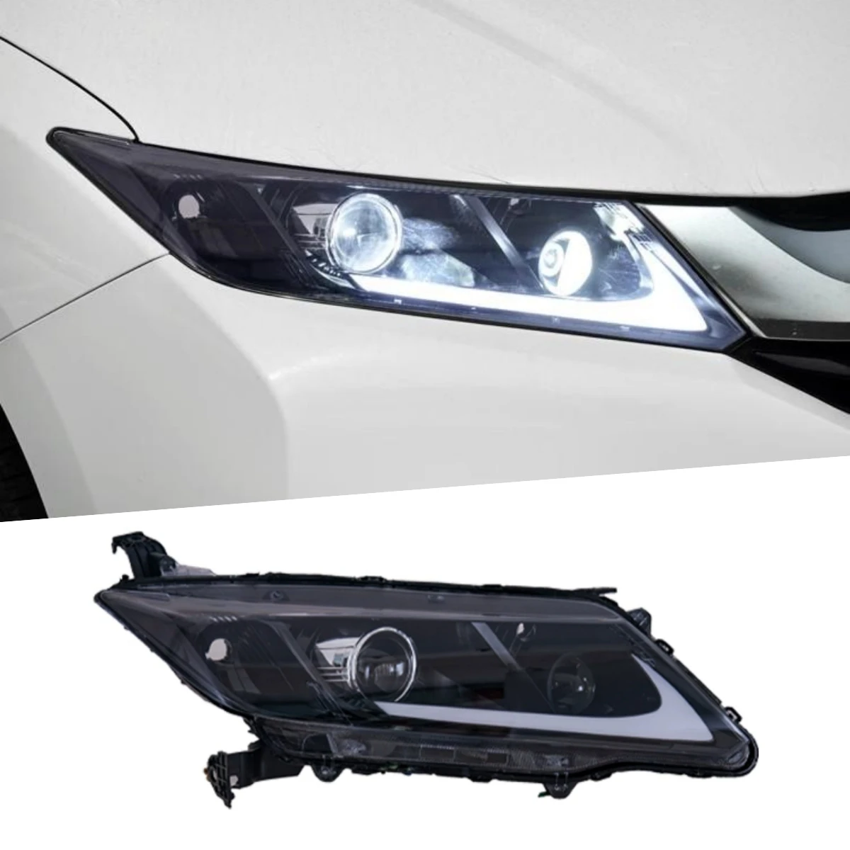 LED Headlight Assembly for Honda City 2015-2022 modified Stream Front Lamp with Lens DRL Turn Signal lamp Car Accessories