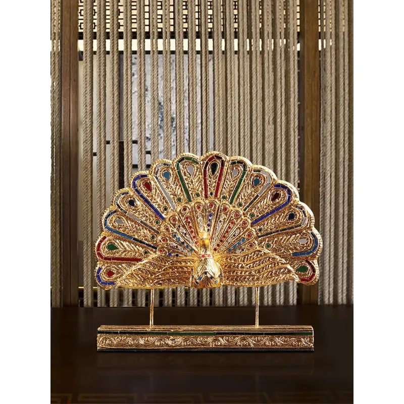 

South East Asia style peacock open screen decoration ornament new Chinese home accessories living room office decoration